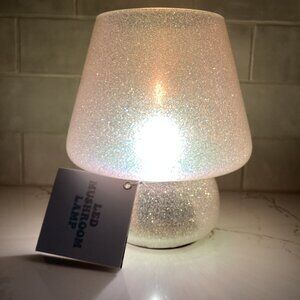 White Sparkle LED Mushroom Lamp Battery Operated